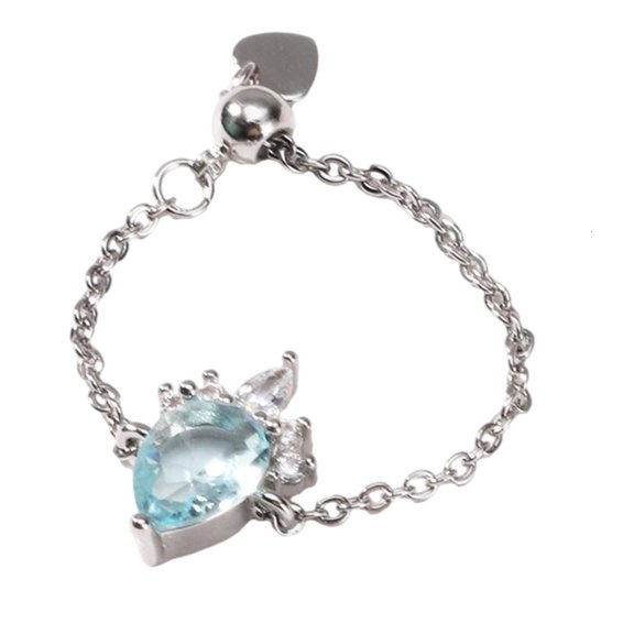 Elegant Teardrop Rings Adjustable Wedding Rings Geometric Dating Chain Rings
