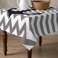 thumbnail image 4 of Black Nautical Anchor Table Cloth Waterproof Tablecloths, Gray Stripe Modern Wavy Lines Tablecloth Dining Table Cover for Kitchen Party Tabletop Outdoor, Square Tablecloth 54x54 Inch, 4 of 9