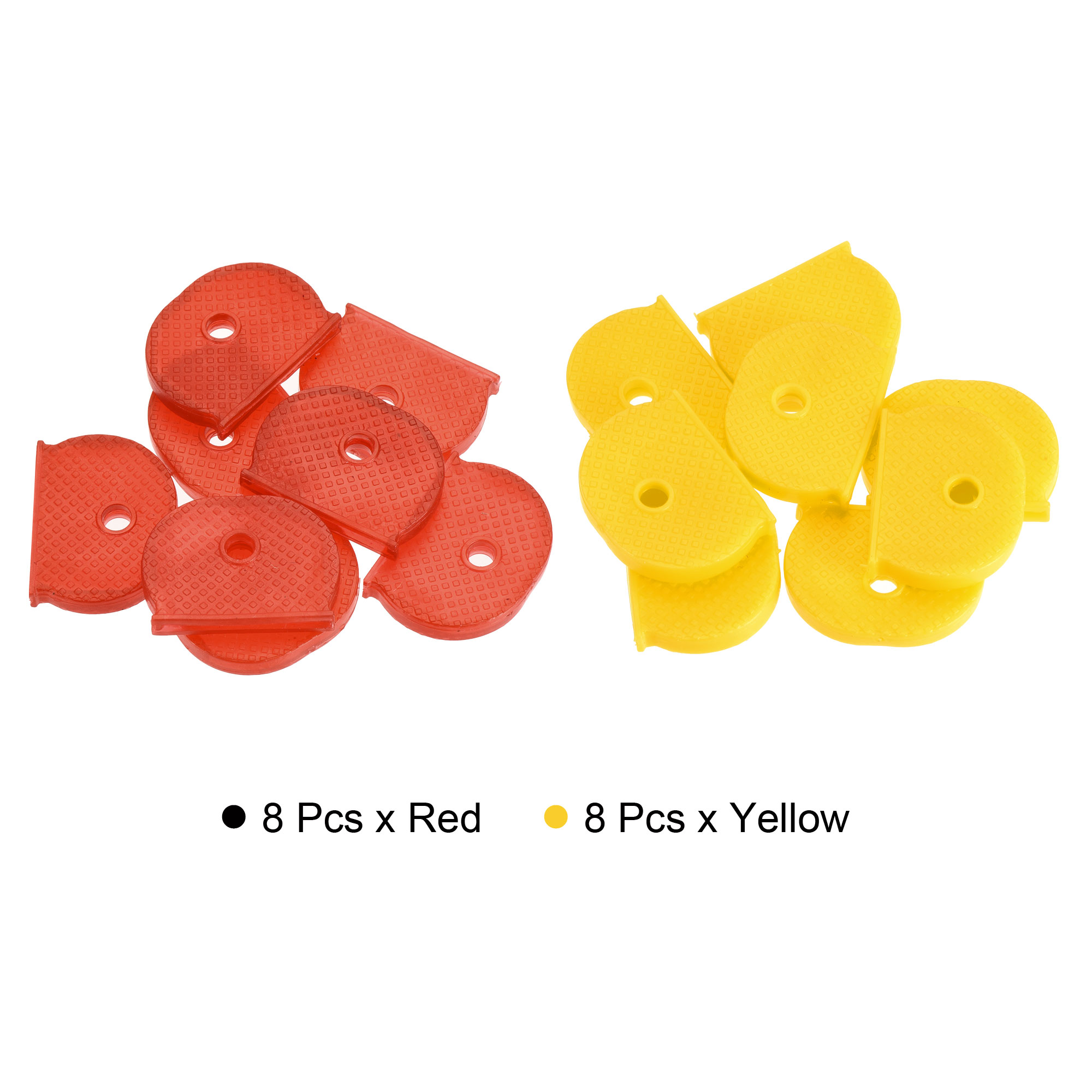 Unique Bargains Key Cap Cover Tags Identifier Label ID Silicone Sleeve Red, Yellow