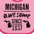thumbnail image 4 of Inktastic Michigan Awesome Since 1837 Boys or Girls Baby Bib, 4 of 4