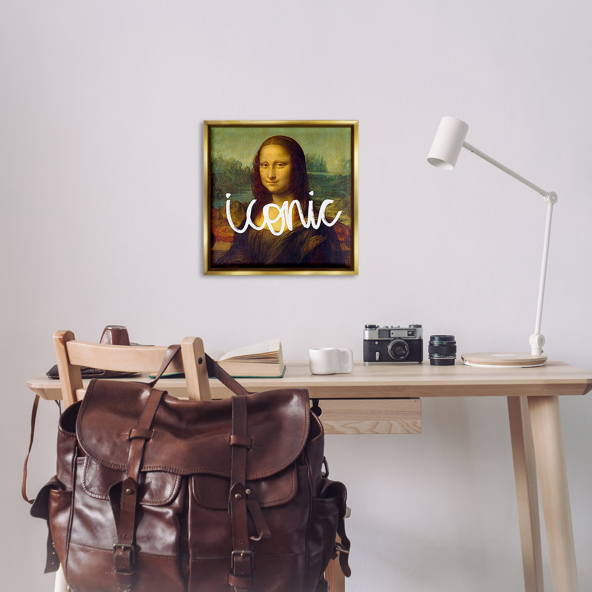Stupell Industries Iconic Classical Portrait Novelty & Humor Painting Gold Floater Framed Canvas Art Print Wall Art, 25 x 25