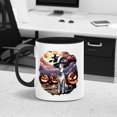thumbnail image 2 of Spooky Halloween Night Witch Whippet Glowing Pumpkins 11oz Accent Two-tone Mug Dog Lover Coffee Tea Cup - 12015, 2 of 5