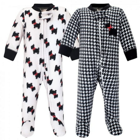 UPC: 0660168589047 | Hudson Baby Infant Girl Fleece Zipper Sleep and Play 2pk  Scottie Dog  0-3 Months
