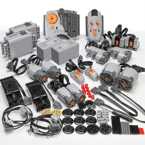 74pcs Power Functions Motor Set, Motor Kit Technic Parts for STEM Assembled Building Block, Control Function Replace Part for MOC Bricks