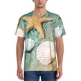 thumbnail image 4 of Haiem Hip Hop Hipster Baseball Jersey Button Down Shirts Sports Uniforms Men Women Jersey(Starfish And Seashell,3X-Large), 4 of 9