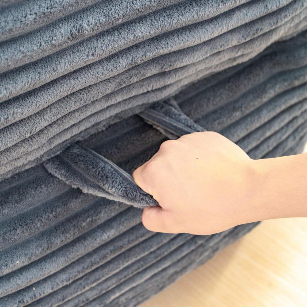 Kumix Bean Bag Chair for Adults with Armrests, Oversized Comfy Beige Beanbag Lounge Lazy Floor Sofa Chair for Living Room, Bedroom & Dorm, Cozy Fluffy Single Cloud Mini Couch, Gray