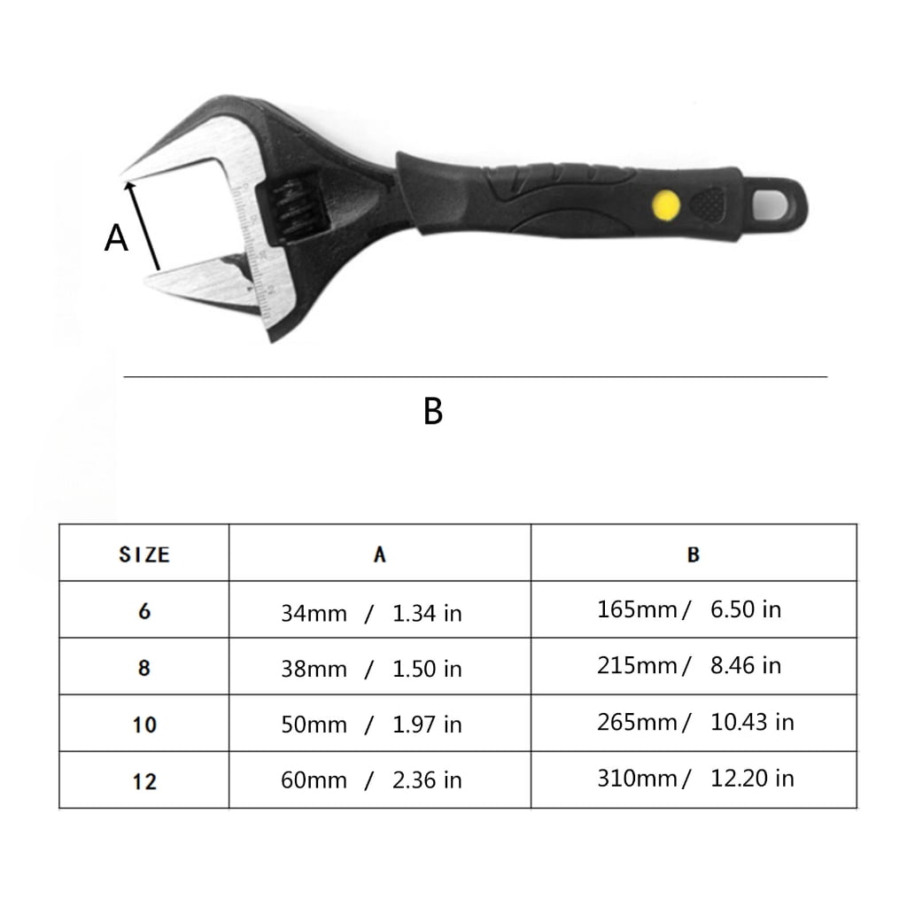 Wide Opening Spanner Adjustable Wrench Tool For Different Nut Size Easy Handling