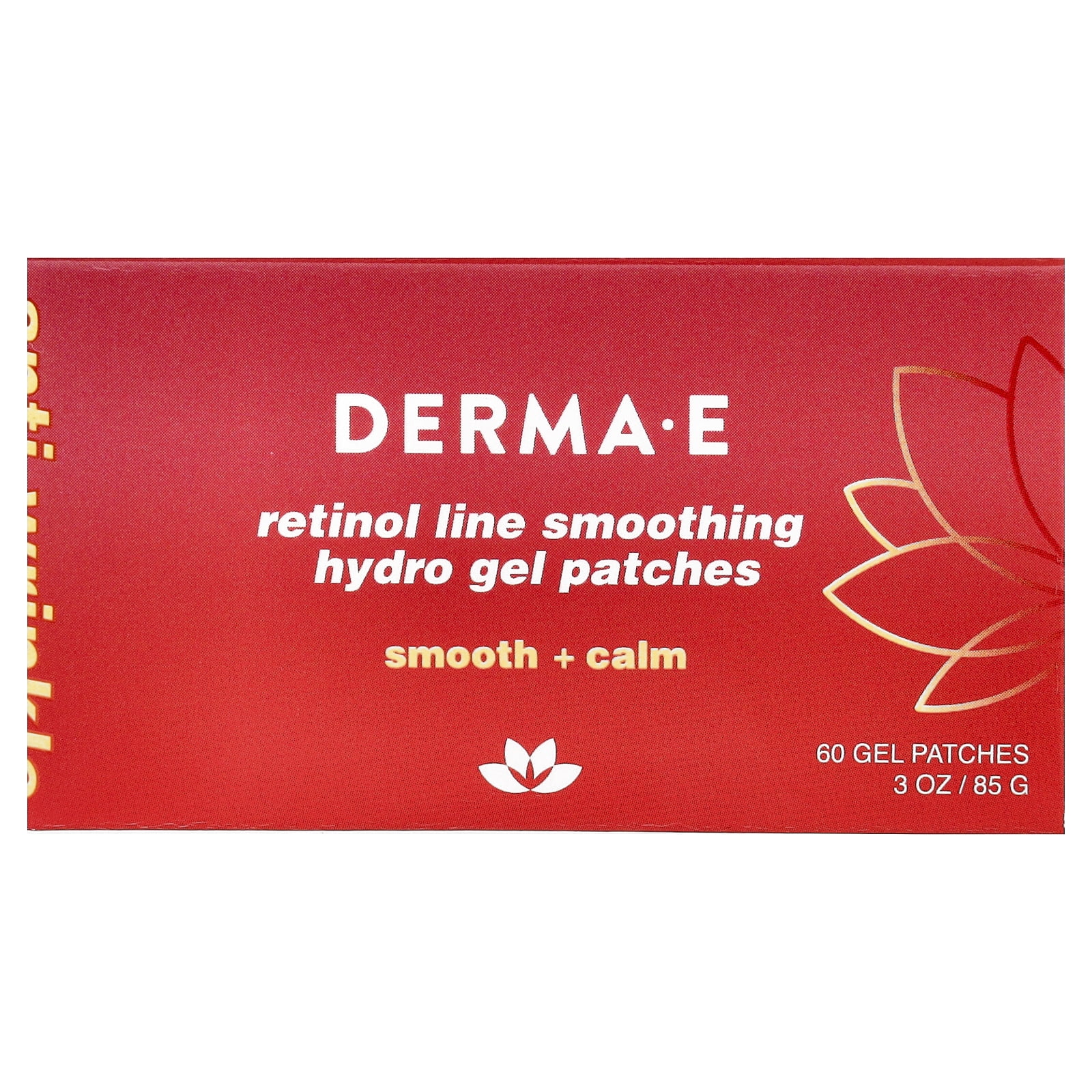 DERMA E Retinol Line Smoothing Hydro Gel Patches, For All Skin Types, 60 Gel Patches