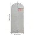 thumbnail image 3 of Long Garment Bag for Hanging Clothes Foldable Wedding Dress Cover with Transparent Window for Gown Storage and Travel Protection, Grey, 3 of 7