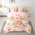 thumbnail image 2 of Homewish Cartoon Capybara 7-Piece Twin Bedding Sets For Children Teens,Kawaii Wildlife Bedding Comforter Set,Cute Animal Breathable Sheet Sets,Breathable Home Decor,Reversible, 2 of 8