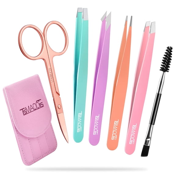 Juego de pinzas TSMaddts, 6 unidades, para mujer, con tijeras curvas