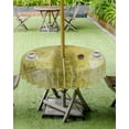 thumbnail image 4 of Fsddascl Yellow Outdoor Tablecloth - 60 Inch Round Dining Table Cover, Retro Oil Painting Modern Abstract Art Aesthetics Waterproof Outdoor Table Cloth with Umbrella Hole & Zipper for Picnic/Patio, 4 of 7