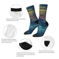 thumbnail image 3 of Gukieu Palm Trees Print Contrast Color Mid-calf Socks, Sweat-wicking Athletic Socks, Unisex Clothing Accessories, 3 of 6
