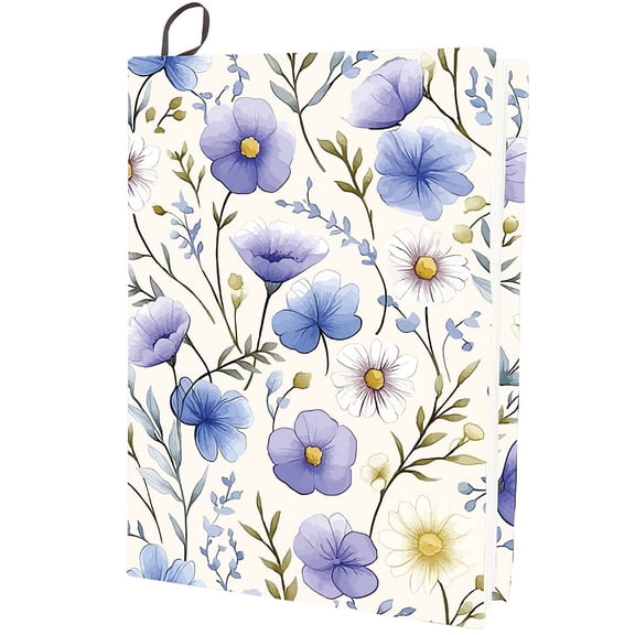 Polyester Book Covers Elastic Notebook for DIY Cloth Wraps Rectangle Flower 400x250mm