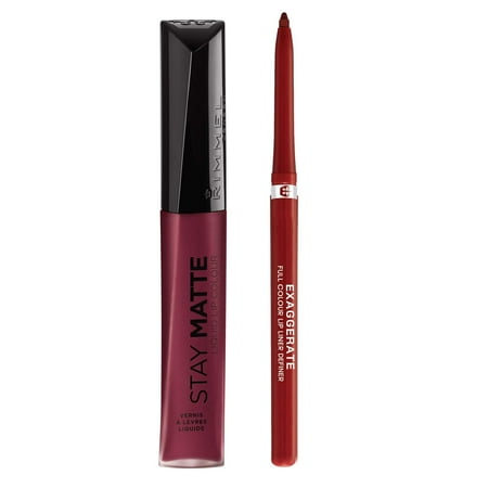 Lip Kix - Rimmel Stay Matte Kit with Exaggerate Full Colour Lip Liner and Stay Matte Liquid Lip Colour