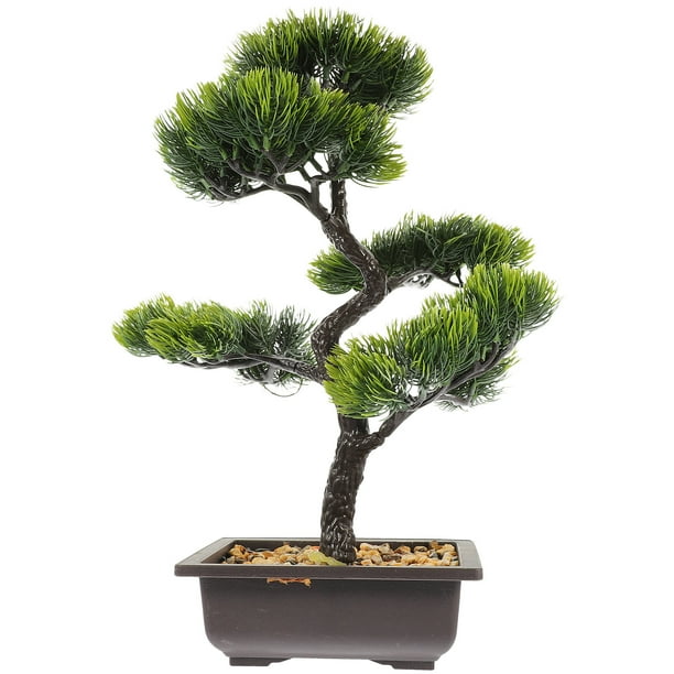 WORGEOUS Artificial Bonsai Pine Tree Faux Faux en maceta Display de escritorio de la planta