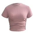 thumbnail image 5 of Womens Tops Women's Fashionable and Simple Crop Top with Exposed Navel High Neck Mesh Versatile Top Shirts for Women, 5 of 5