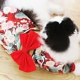 thumbnail image 4 of SPRING PARK Adorable Fabric Pet Kimono Dress Japanese Style Pet Dress Floral Bowknot Pet Costume for Dogs Cats, 4 of 7