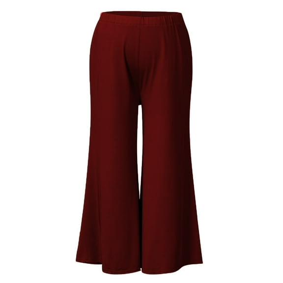 YanHong Maternity Pants Plus Size Women's Pregnancy Pants High Waisted Tummy Cropped Trousers Red M