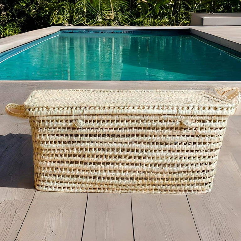 WICKER STORAGE TRUNK Trunk range straw Storage trunk Chest and