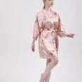 thumbnail image 3 of HLSOHJP Women's Kimono Robe Summer Pjs Lightweight Satin Cozy Soft Spring Cool Bride Thin Bathrobe Floral Printed, 3 of 4