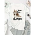 thumbnail image 2 of Camisetas de verano para mujer, con estampado, lindo, holgadas, atléticas, de manga corta, casual, 2025Women'S Casual Crew Neck T-Shirt with Husky Print, Fashionable Short Sleeve Top, Medium Stretch, 2 of 6