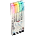 thumbnail image 4 of Zebra Mildliner Double-Ended Brush Pen Set, 5-Colors, Fluorescent Highlighters, 4 of 7