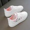thumbnail image 3 of Niñas 6 zapatos blancos estilo coreano zapatos de tabla para niños 11 zapatos individuales estudiantes de escuela primaria zapatos de moda para niños 13 zapatillas casuales 15 años, 3 of 5