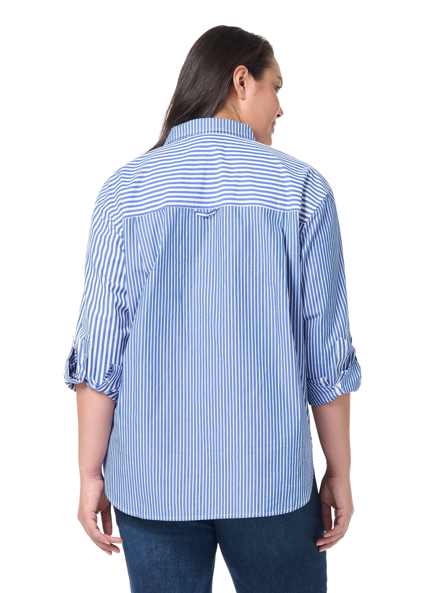Gloria Vanderbilt Swan Series Women's Plus Amanda Oversized Shirt, Sizes 0X-4X