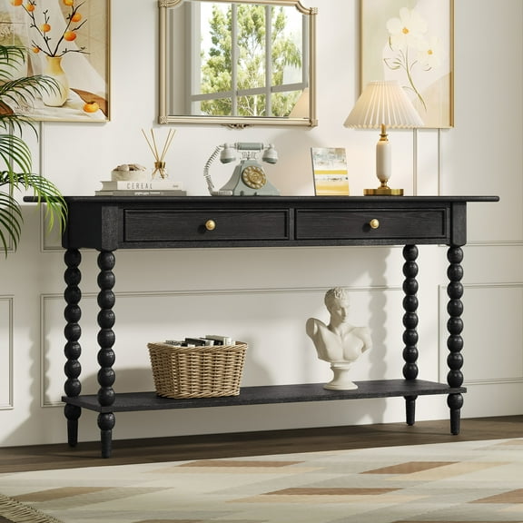Christopher Knight Home 31.5" Console Table with 2 Drawers and Shelf, Rooms/Hallway Storage & Decor, Black
