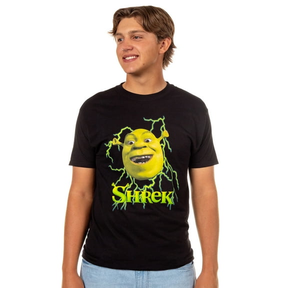 Dreamworks Shrek T-Shirt Men's Lightning Logo Design Adult Short Sleeve Top