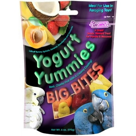 Brown's Yougurt Yummies Big Bites Parrot & Macaw Bird Treat, 6 Oz