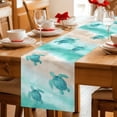 thumbnail image 5 of Teal Coastal Table Runner 48 Inches, Sea Turtle Beach Nautical Seaside Ocean Bed Runner Dresser Scarves Tabletop for Indoor Outdoor Parties/Ceremony/Banquet, 13" x 48", 5 of 9