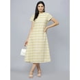 thumbnail image 2 of Short sleeve below knee length yellow lurex cotton dress, 2 of 4