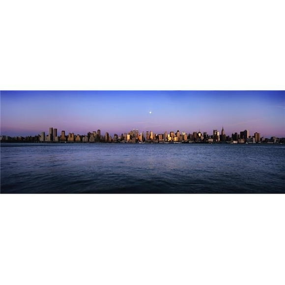 Posterazzi DPI1891943LARGE Moon Over Midtown Manhattan Skyline At Dusk Poster Print, 44 x 16 - Large