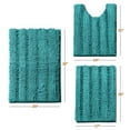 thumbnail image 2 of Clara Clark Bath Rug Chenille Bath Mat, Super Soft Absorbent Bathroom Rug Small, Medium, Contour, Teal Blue, 2 of 10