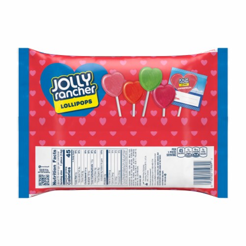 Jolly Ranchers Lollipops, Original Flavors, Heart Shaped, Valentine  Exchange, 11.5 Ounce Bag, 25 Heart Shaped Lollipops