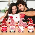 thumbnail image 4 of Valentine's Gnome Figurines, 4pcs Faceless Wooden Board Decor, Holiday Shelf Sitters for Romantic Vignettes, 3"x5.3", 4 of 8