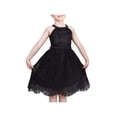thumbnail image 1 of Vestido de Niña Negro de Encaje con Pedrería, Cuello Halter, Formal, Fiesta, Vestido de Gala, 6 Años, 1 of 8