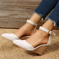 thumbnail image 7 of hopeusnice Women's Ankle Strap Wedge Heel Sandals Summer Shoes Buckle Closed Toe Platform Wedge Heels Dressy Comfortable Suede Wedges High Heel Shoes Beige 42, 7 of 7