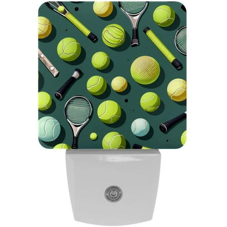 

Tennis Square LED Night Lights - Small Portable Lighting for Any Room - Energy Efficient & Long-lasting - for Bedroom Bathroom and Hallway