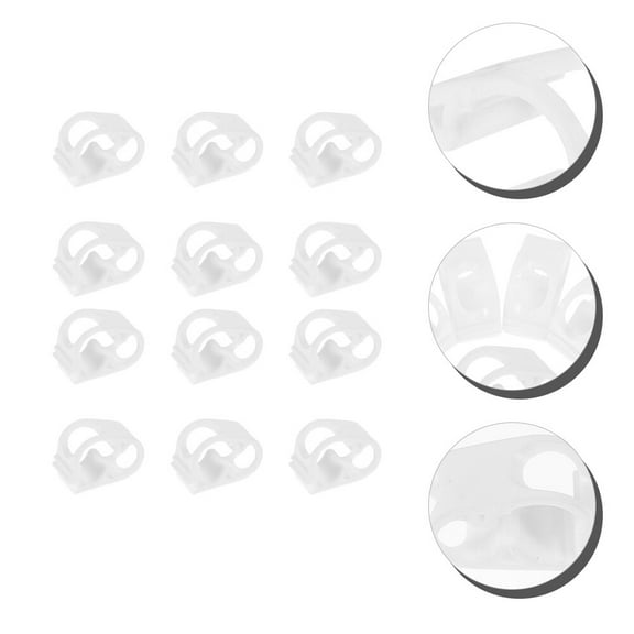 LEORX 12Pcs White Tube Clamps for Hose and Tubing Flow Control Small and Compact 1.4x1x0.7in
