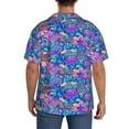 thumbnail image 5 of Naloa Colorful Mushrooms Men's Loose Fit Cuban Collar Short-Sleeve Shirt with Button-down and Chest Pocket for Everyday Wear Outings - X-Large, 5 of 7
