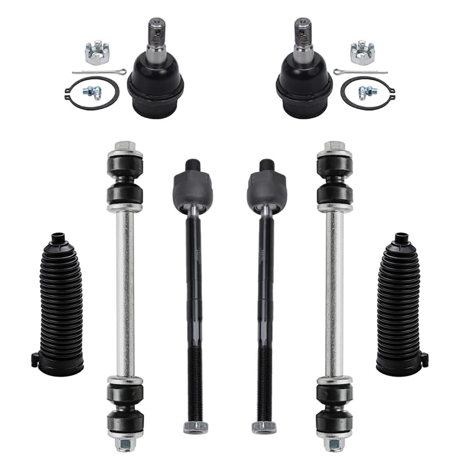 Detroit Axle - Front 12pc Control Arms Kit for 01-03 Ford Explorer Sport Trac, 2 Upper Control Arms w/Ball Joints 2 Lower Ball Joints 4 Tie Rods 2 Sway Bars 2 Boots 2001 2002 2003 Replacemen