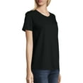 thumbnail image 2 of Hanes Women's Relaxed Fit Authentic ComfortSoft Short Sleeve V-neck T-Shirt, 2 of 3