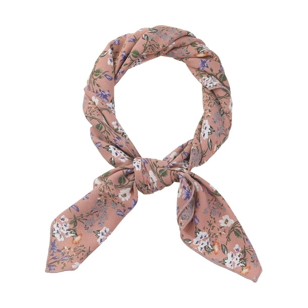 Bufandas de gasa para mujer - 27.6 "X27.6" - Pañuelo cuadrado con estampado floral Pañuelo para el cuello Pañuelo para el cuello Rosa empolvado 70x70cm/27.6x27.6 inches(LxW)