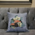 thumbnail image 5 of 16x16 Green Orange Gray Bird Blown Seam Broadcloth Animal Print Throw Pillow, 5 of 5
