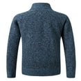 thumbnail image 4 of Herrnalise Men's Fashion Autumn And Winter Plaid Hooded Fleece Knitted Sweater Sweater Jacket Navy, 4 of 4