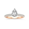 thumbnail image 1 of 3 Carat IGI Certified Pear Shape Lab Grown Diamond Engagement Ring | 14K Rose Gold | Atria Secret Double Halo Lab Diamond Ring | FG-VS1-VS2 Quality Friendly Diamonds, 1 of 5