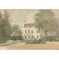 thumbnail image 2 of Samuel Davis 18x14 Gold Ornate Wood Frame and Double Matted Museum Art Print Titled - A White House in a Garden Setting, 2 of 4